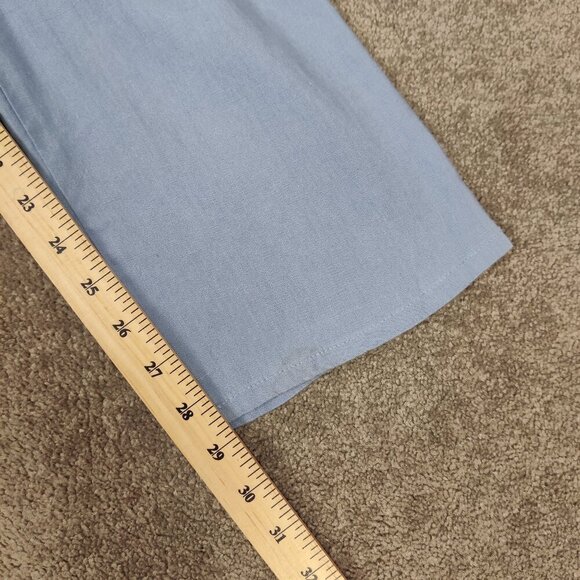 Autograph Women's Straight Pants Size L Blue Linen Viscose Resortwear Outerwear - Picture 9 of 10
